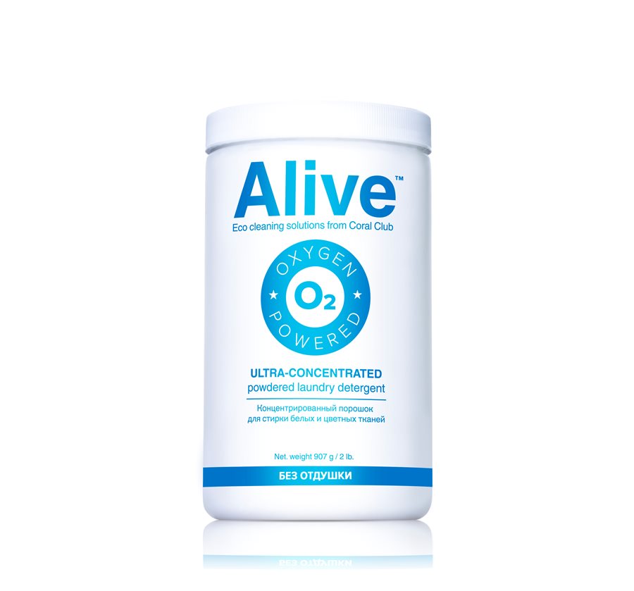 Alive Концентрированный порошок для стирки белых и цветных тканей Alive Ultra-concentrated powdered laundry detergent