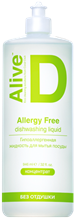 Alive D Гипоаллергенная жидкость для мытья посуды Alive D Allergy-free dishwashing liquid
